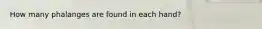 How many phalanges are found in each hand?