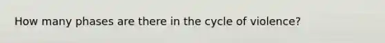 How many phases are there in the cycle of violence?