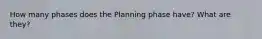 How many phases does the Planning phase have? What are they?