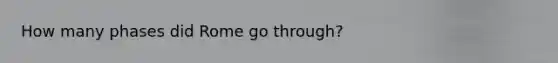 How many phases did Rome go through?