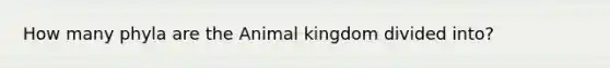 How many phyla are the Animal kingdom divided into?