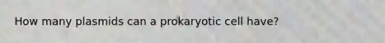 How many plasmids can a prokaryotic cell have?