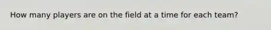 How many players are on the field at a time for each team?