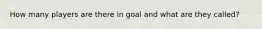 How many players are there in goal and what are they called?