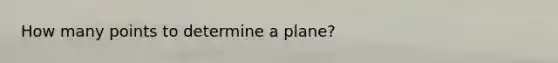 How many points to determine a plane?