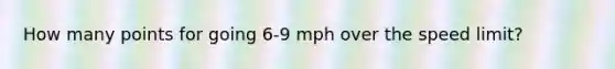 How many points for going 6-9 mph over the speed limit?