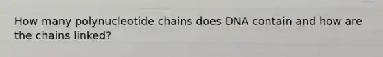 How many polynucleotide chains does DNA contain and how are the chains linked?