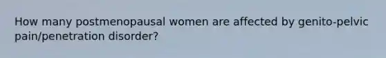 How many postmenopausal women are affected by genito-pelvic pain/penetration disorder?