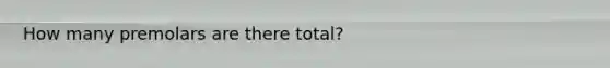 How many premolars are there total?