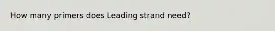 How many primers does Leading strand need?