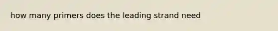 how many primers does the leading strand need