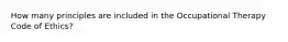 How many principles are included in the Occupational Therapy Code of Ethics?