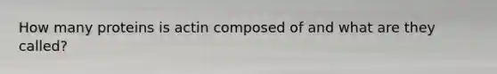 How many proteins is actin composed of and what are they called?