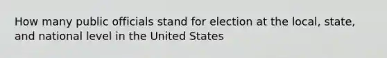 How many public officials stand for election at the local, state, and national level in the United States