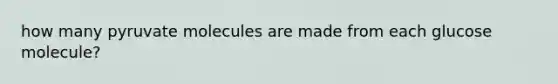 how many pyruvate molecules are made from each glucose molecule?