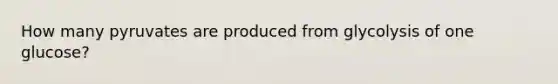 How many pyruvates are produced from glycolysis of one glucose?