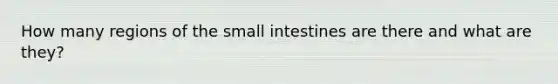 How many regions of the small intestines are there and what are they?