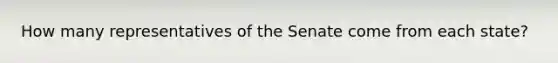 How many representatives of the Senate come from each state?