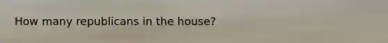 How many republicans in the house?