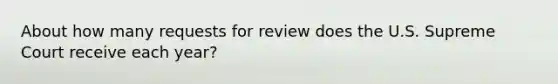 About how many requests for review does the U.S. Supreme Court receive each year?