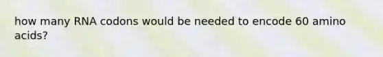 how many RNA codons would be needed to encode 60 amino acids?