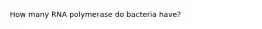 How many RNA polymerase do bacteria have?