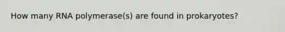 How many RNA polymerase(s) are found in prokaryotes?