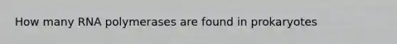 How many RNA polymerases are found in prokaryotes