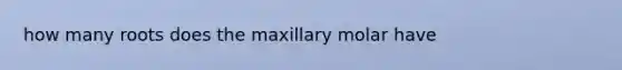 how many roots does the maxillary molar have