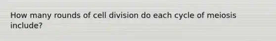 How many rounds of cell division do each cycle of meiosis include?