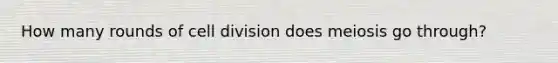 How many rounds of cell division does meiosis go through?