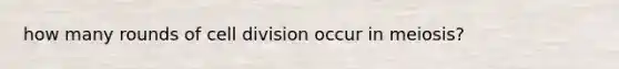 how many rounds of cell division occur in meiosis?