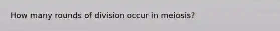How many rounds of division occur in meiosis?