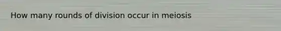 How many rounds of division occur in meiosis