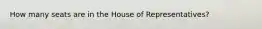 How many seats are in the House of Representatives?