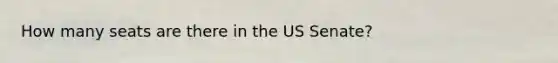 How many seats are there in the US Senate?