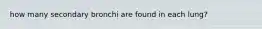 how many secondary bronchi are found in each lung?