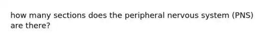 how many sections does the peripheral nervous system (PNS) are there?