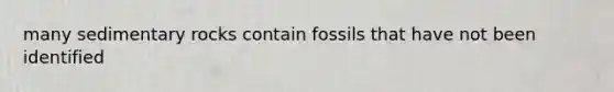 many sedimentary rocks contain fossils that have not been identified