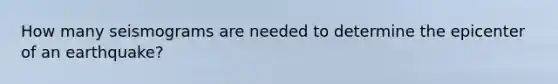 How many seismograms are needed to determine the epicenter of an earthquake?