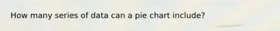 How many series of data can a pie chart include?