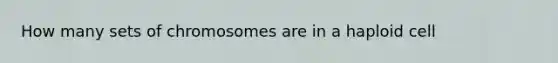 How many sets of chromosomes are in a haploid cell