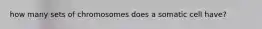 how many sets of chromosomes does a somatic cell have?