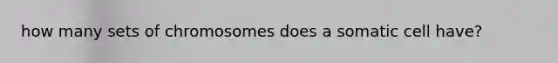 how many sets of chromosomes does a somatic cell have?