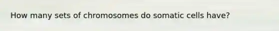 How many sets of chromosomes do somatic cells have?