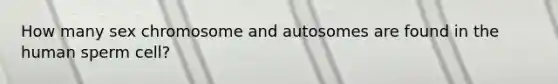 How many sex chromosome and autosomes are found in the human sperm cell?