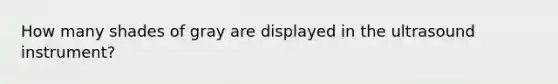 How many shades of gray are displayed in the ultrasound instrument?