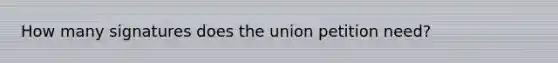 How many signatures does the union petition need?