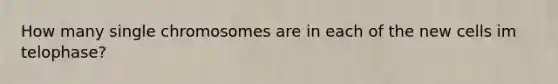 How many single chromosomes are in each of the new cells im telophase?