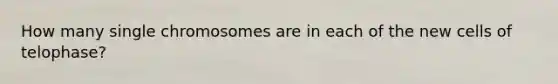 How many single chromosomes are in each of the new cells of telophase?